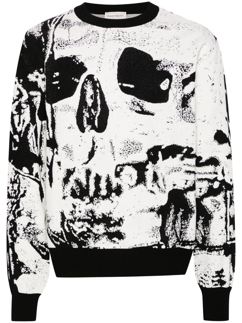 White Skull Print Sweatshirt