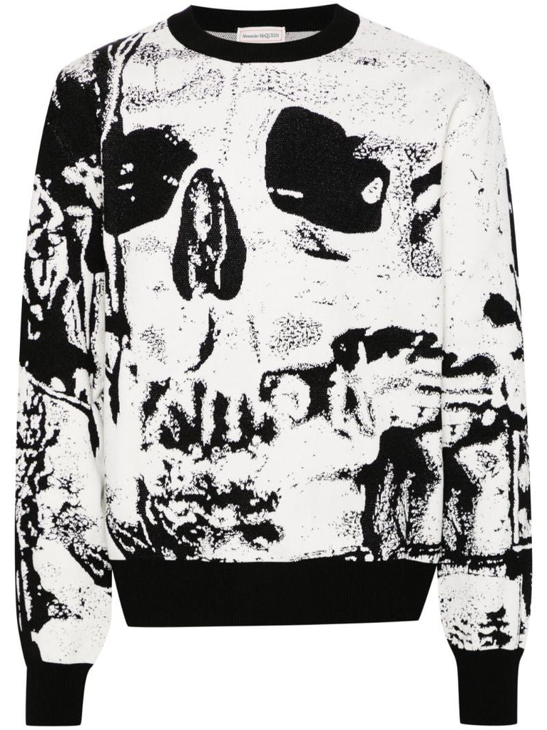 White Skull Print Sweatshirt