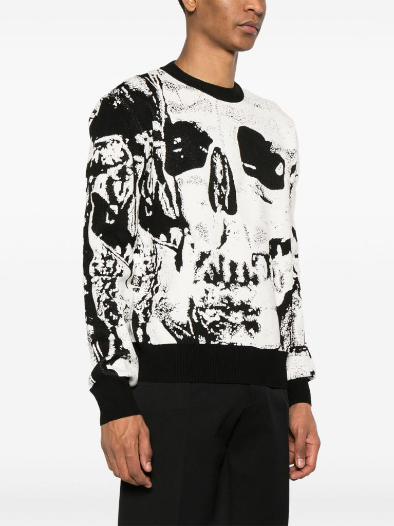 White Skull Print Sweatshirt
