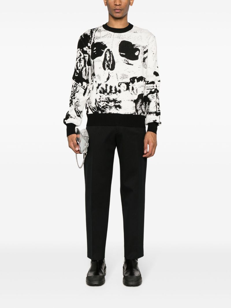White Skull Print Sweatshirt