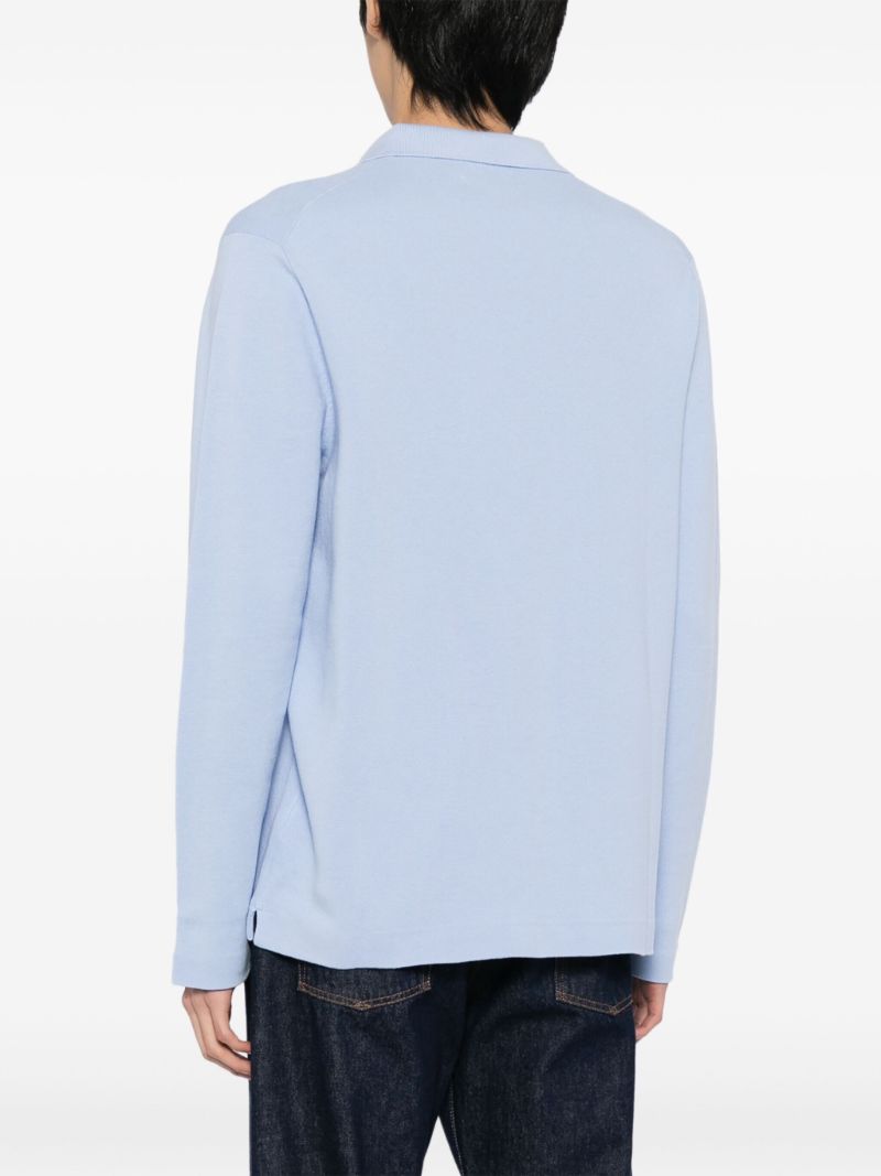 Blue Polo Pony Embroidered Cotton Shirt