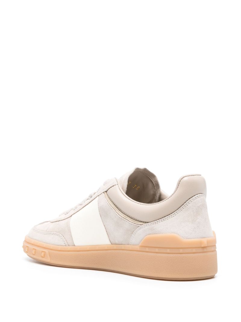 Neutral Rockstud Suede Sneakers