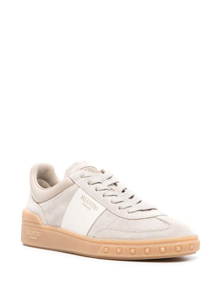 Neutral Rockstud Suede Sneakers
