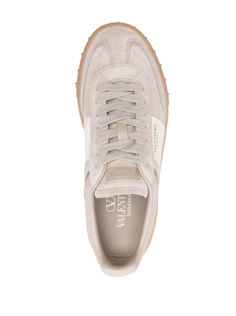 Neutral Rockstud Suede Sneakers