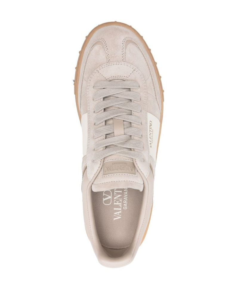 Neutral Rockstud Suede Sneakers