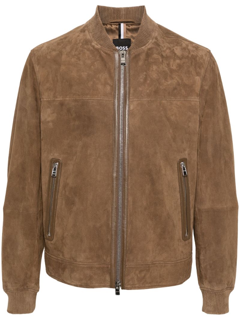 Brown Malban Suede Bomber Jacket