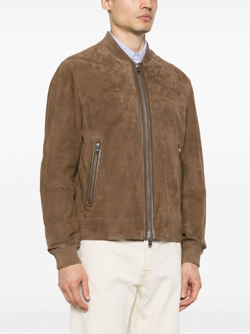 Brown Malban Suede Bomber Jacket