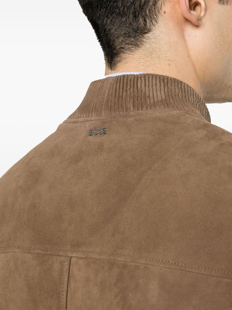 Brown Malban Suede Bomber Jacket