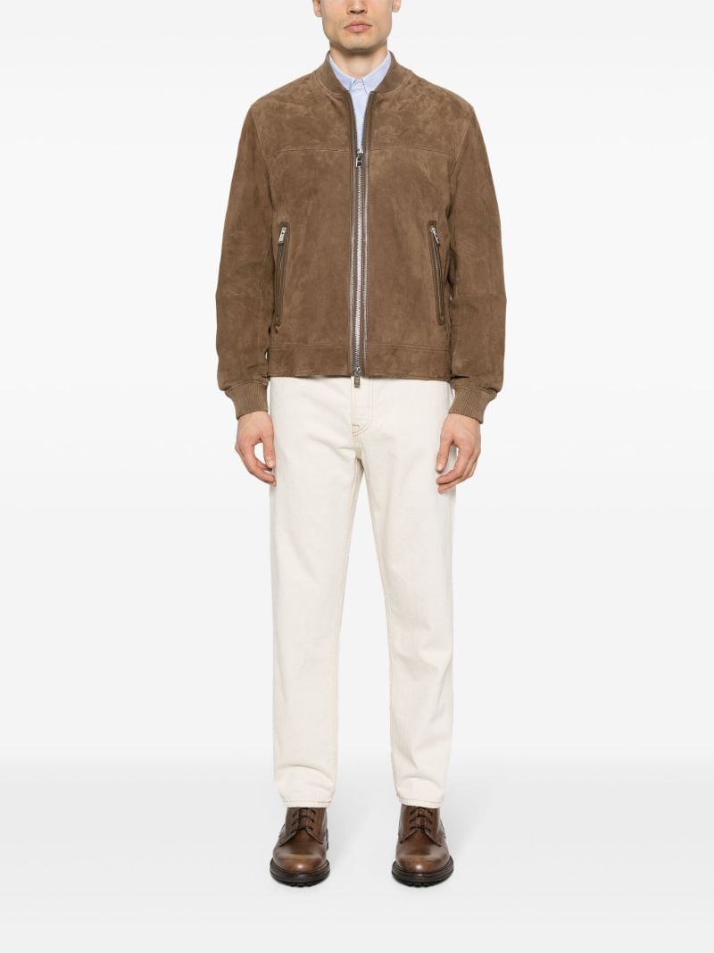 Brown Malban Suede Bomber Jacket