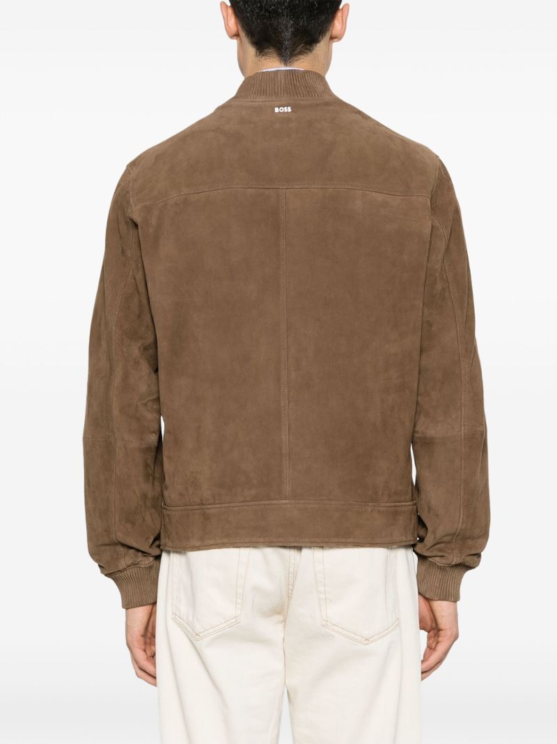 Brown Malban Suede Bomber Jacket