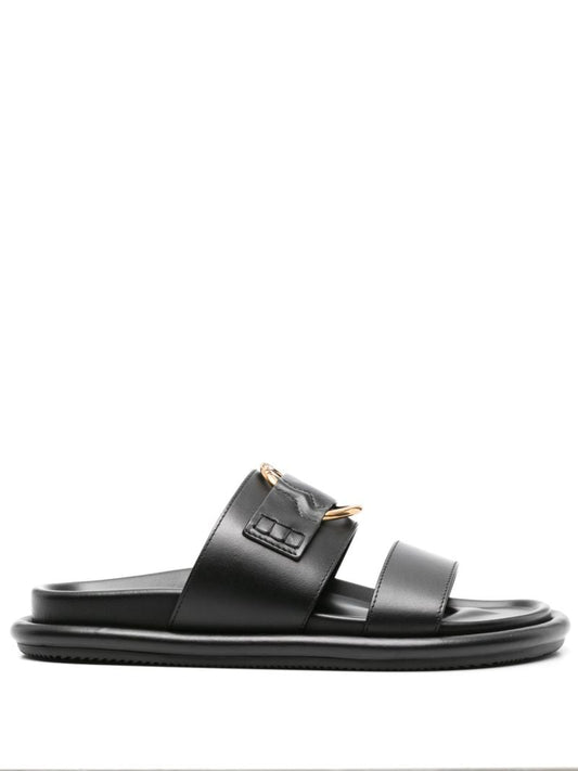 Black Bell Leather Sandals