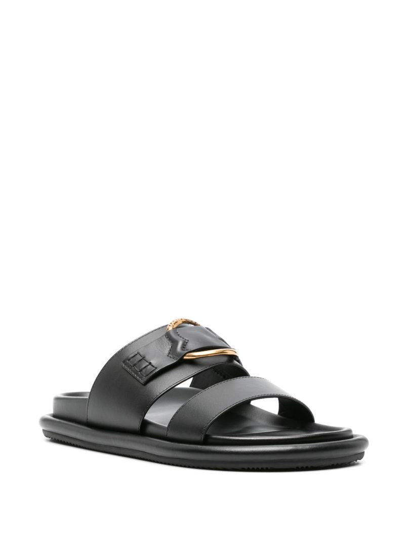 Black Bell Leather Sandals