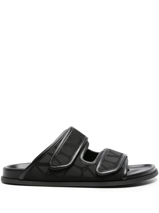 Black Iconographe Monogram Canvas Slides