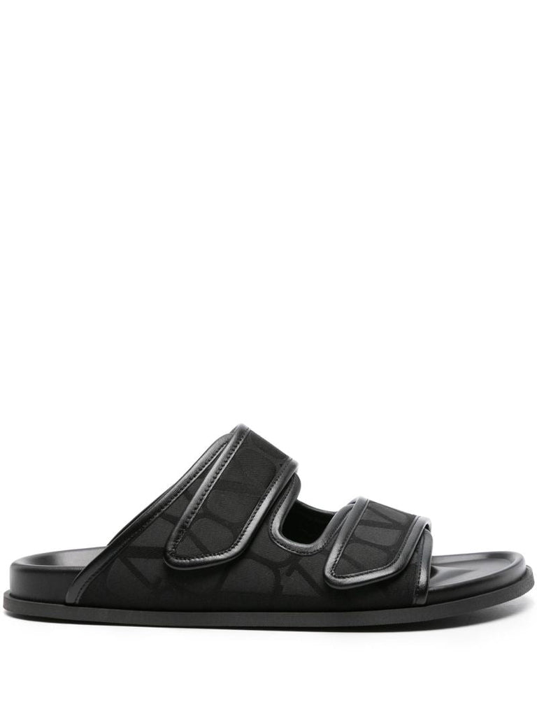 Black Iconographe Monogram Canvas Slides