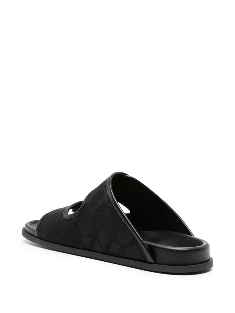 Black Iconographe Monogram Canvas Slides