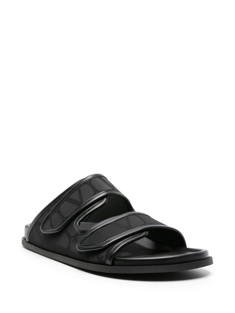 Black Iconographe Monogram Canvas Slides