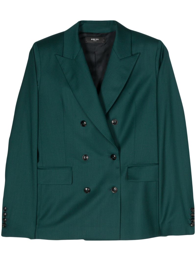 Green Double Breasted Wool Blazer