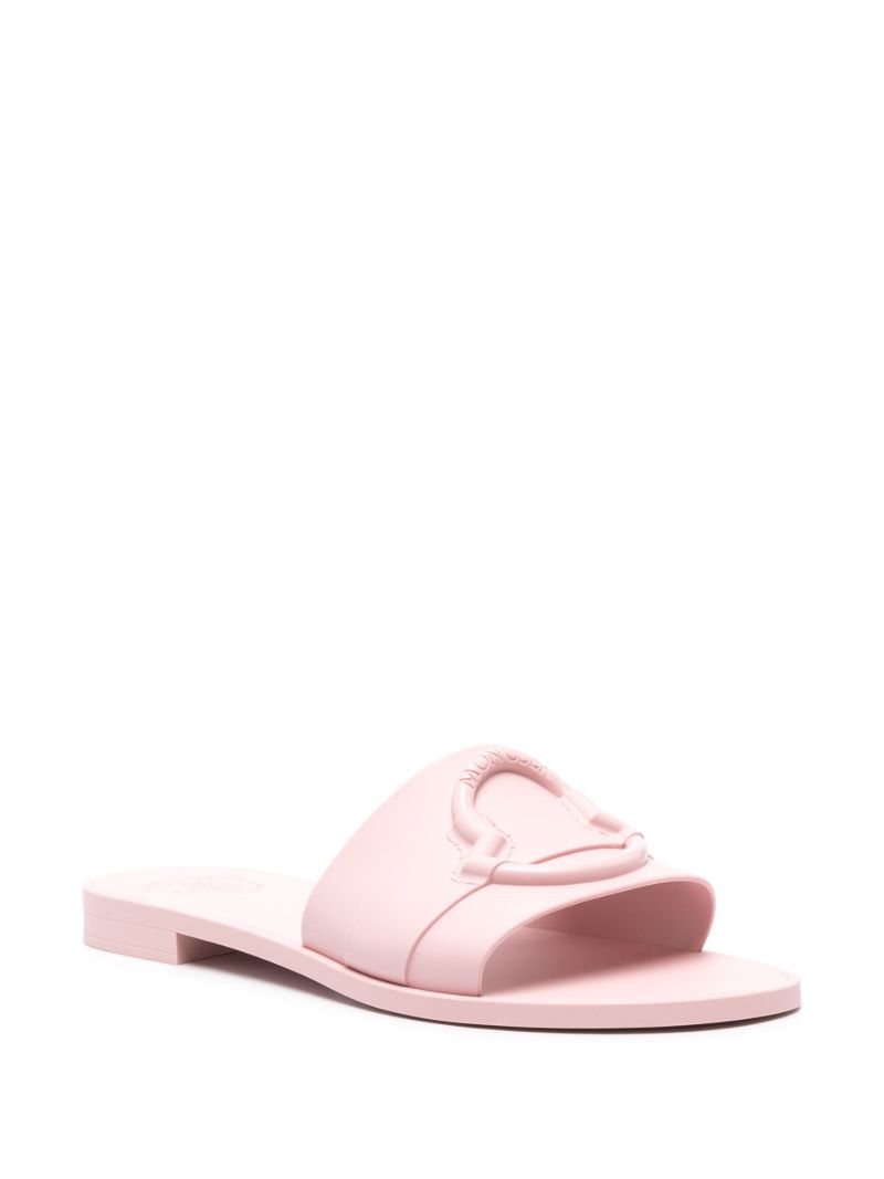 Pink Mon Logo-embossed Slides