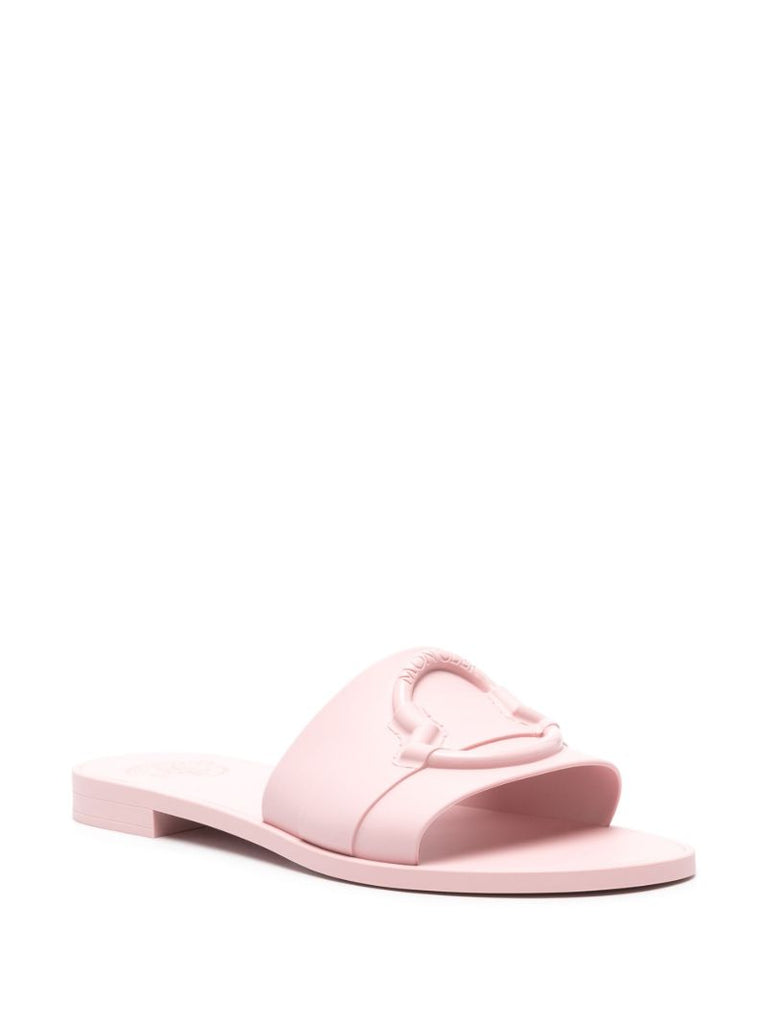 Pink Mon Logo-embossed Slides