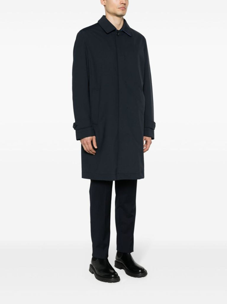 Blue Single Breasted Coat