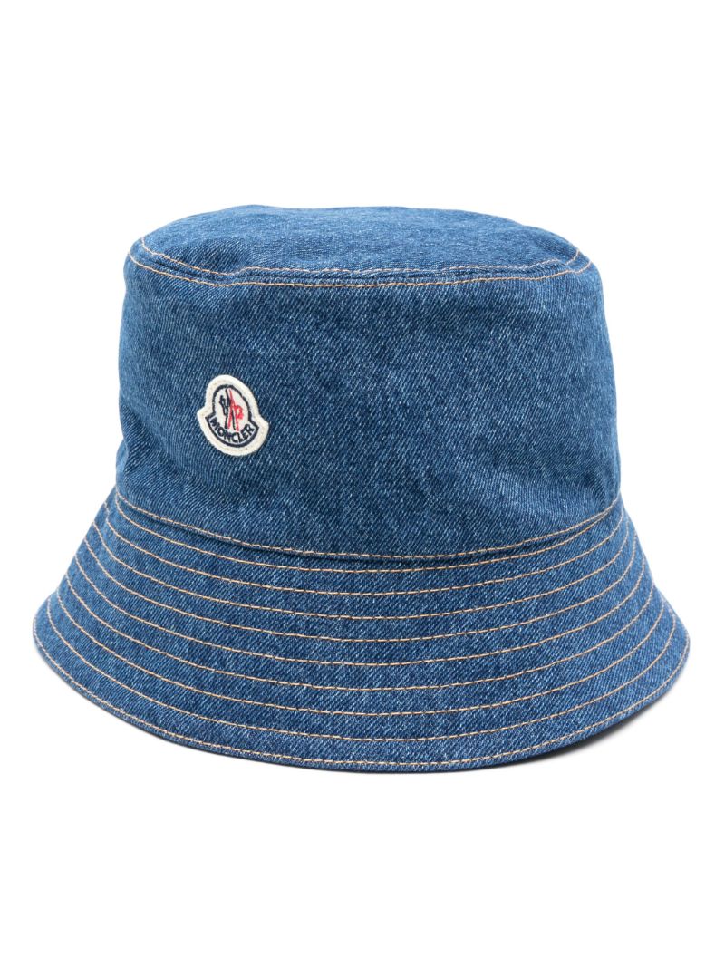 Blue Denim Logo AppliquÃ_x0083_Â© Bucket Hat