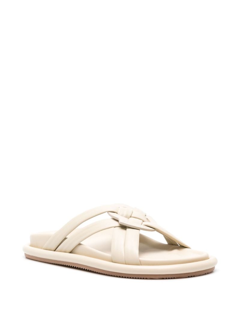 Beige Bell Interwoven-straps Sandals