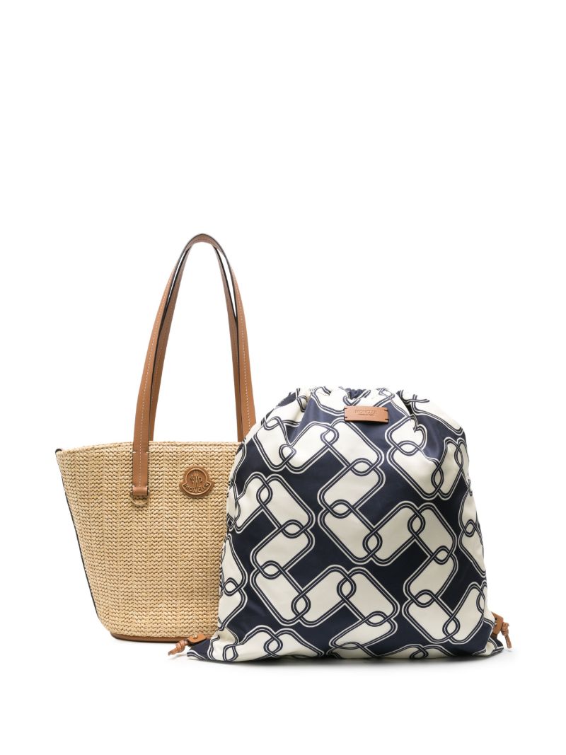 Beige Small Hubba Raffia Tote Bag