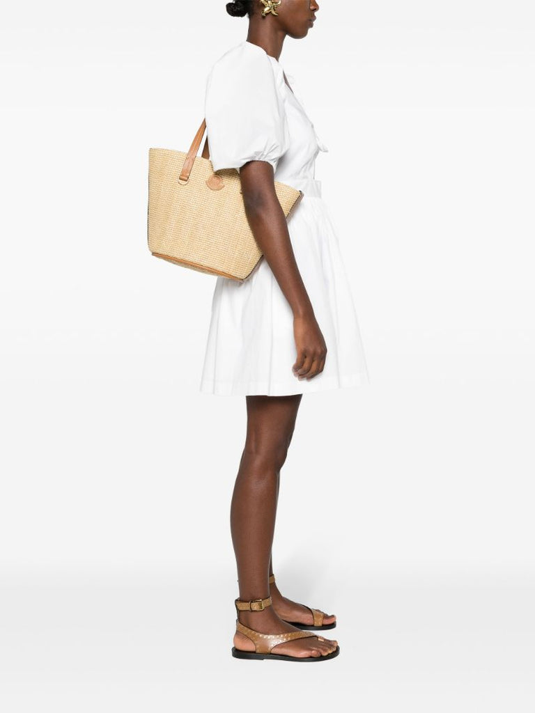 Beige Small Hubba Raffia Tote Bag