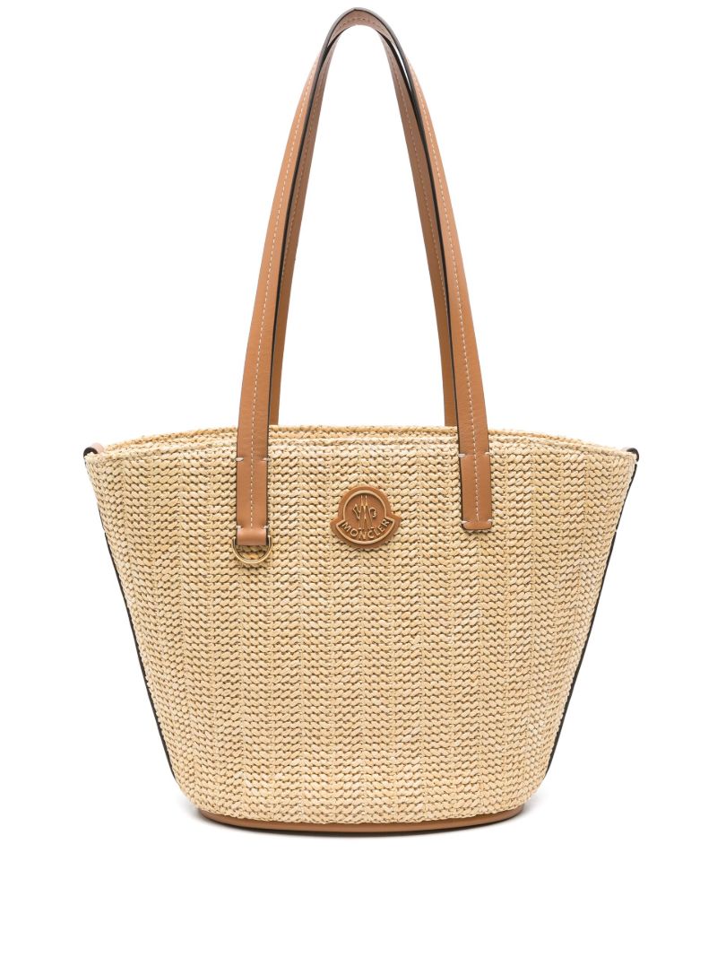 Beige Small Hubba Raffia Tote Bag