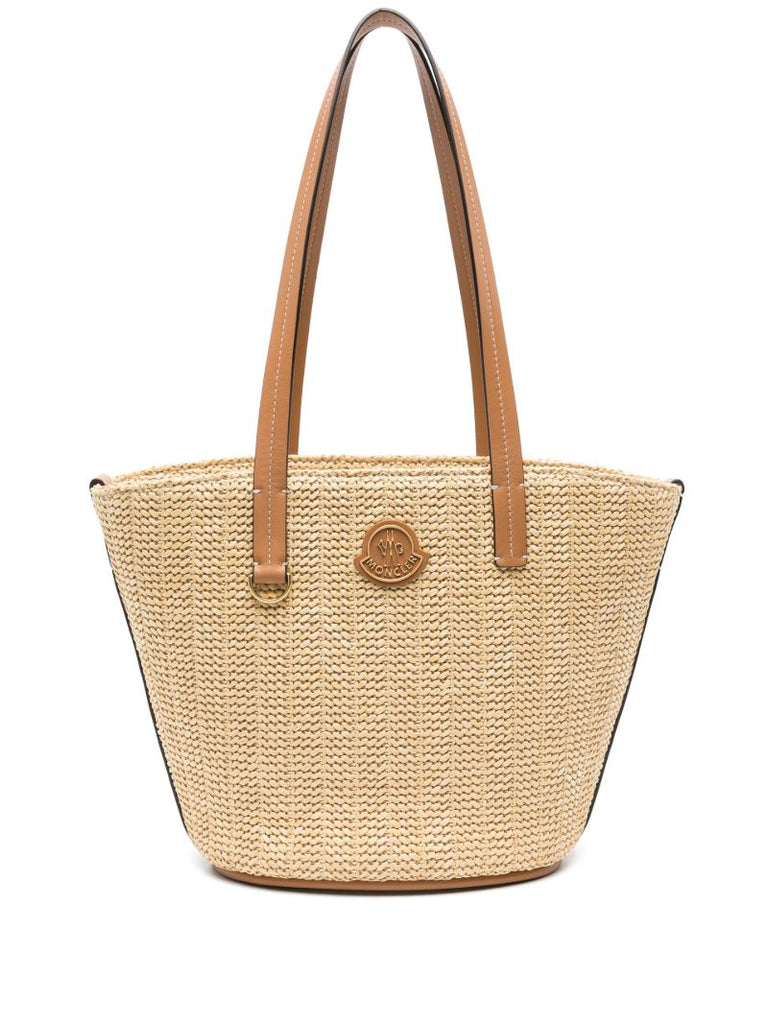 Beige Small Hubba Raffia Tote Bag