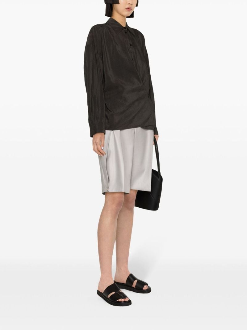 Brown Twisted Silk Shirt