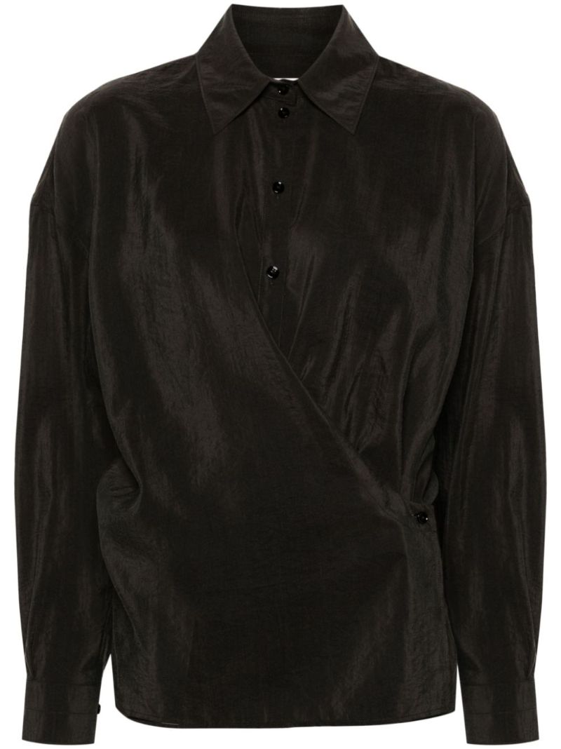 Brown Twisted Silk Shirt