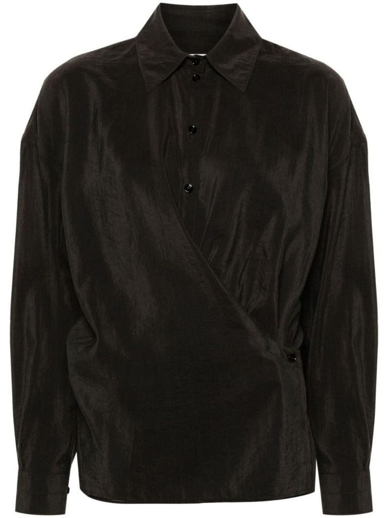Brown Twisted Silk Shirt