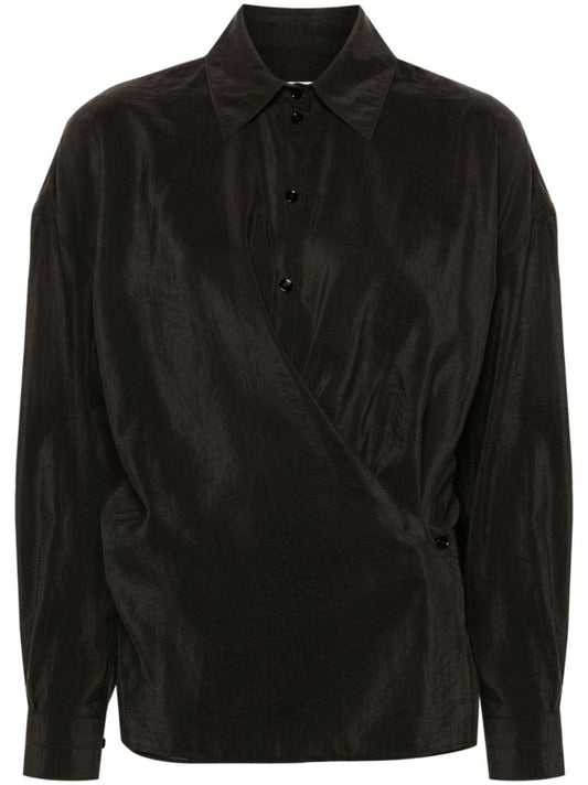Brown Twisted Silk Shirt