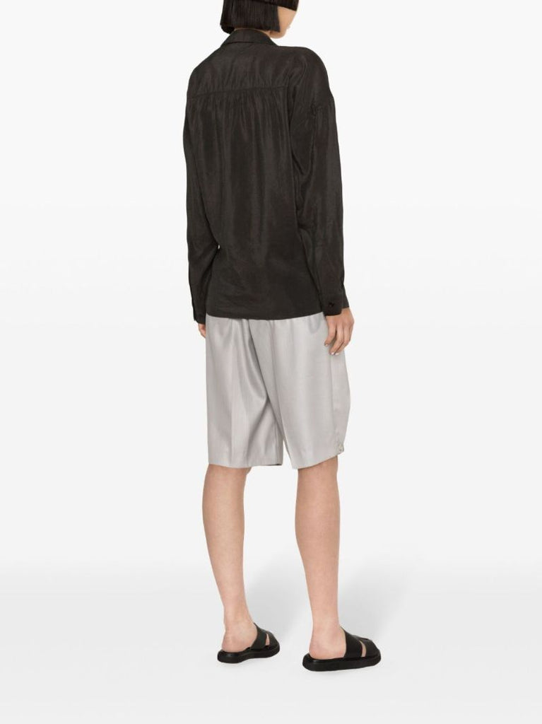 Brown Twisted Silk Shirt