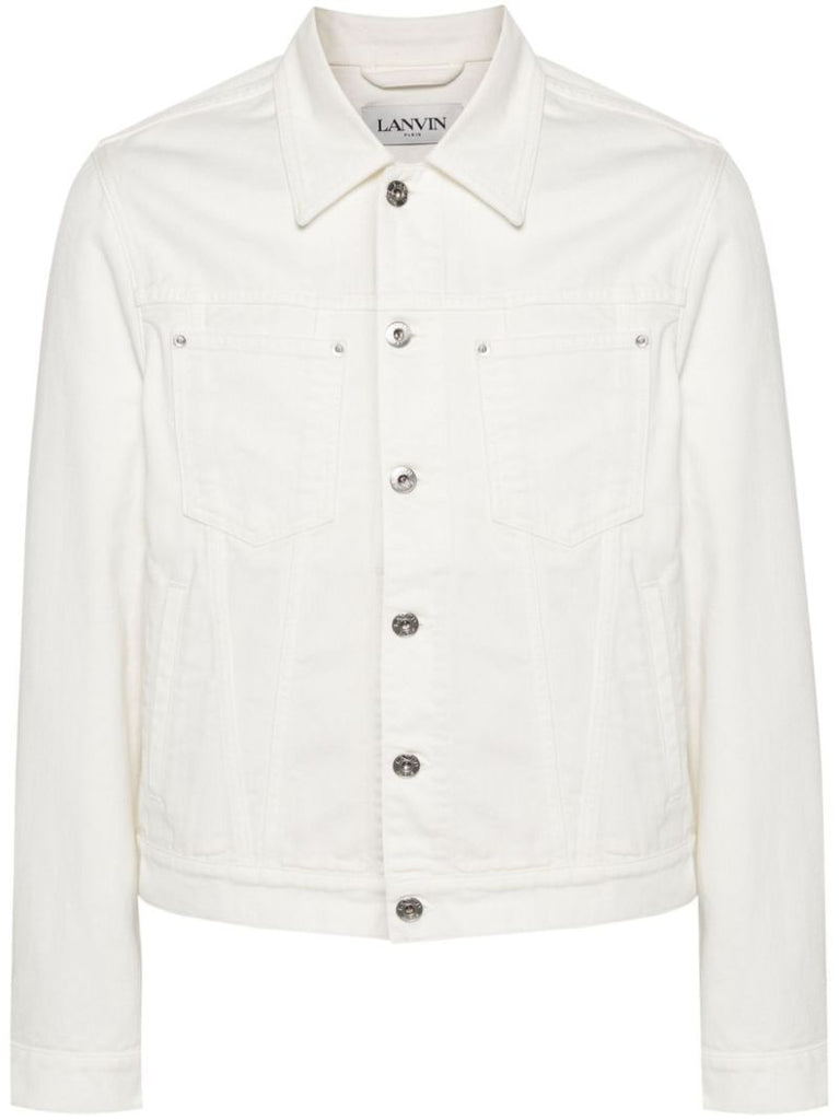 White Logo-patch Denim Jacket
