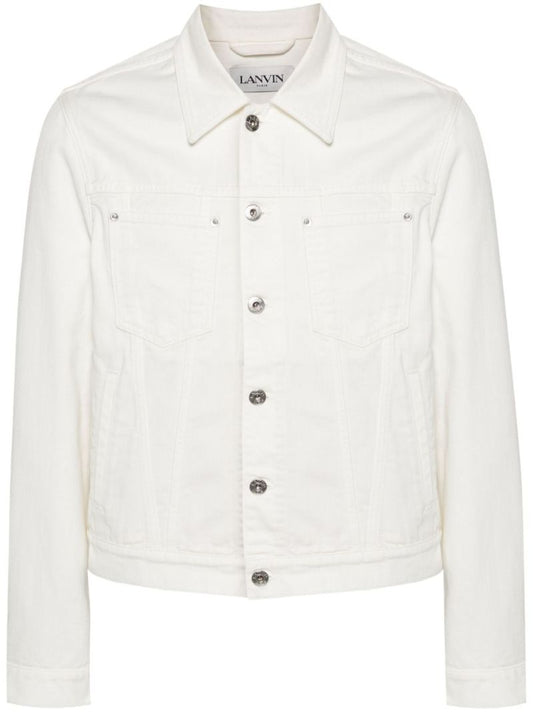 White Logo-patch Denim Jacket