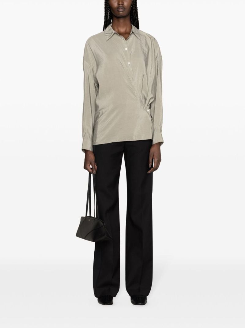 Grey Twisted Silk Shirt