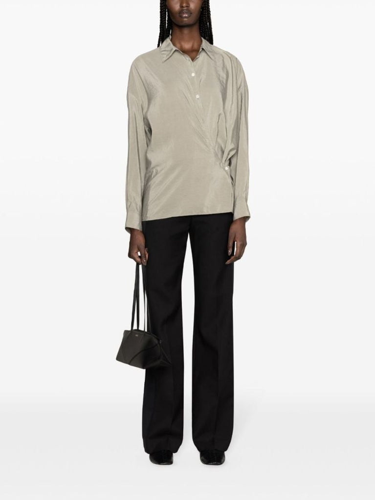 Grey Twisted Silk Shirt