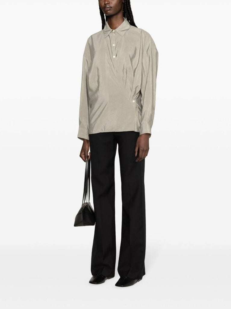 Grey Twisted Silk Shirt