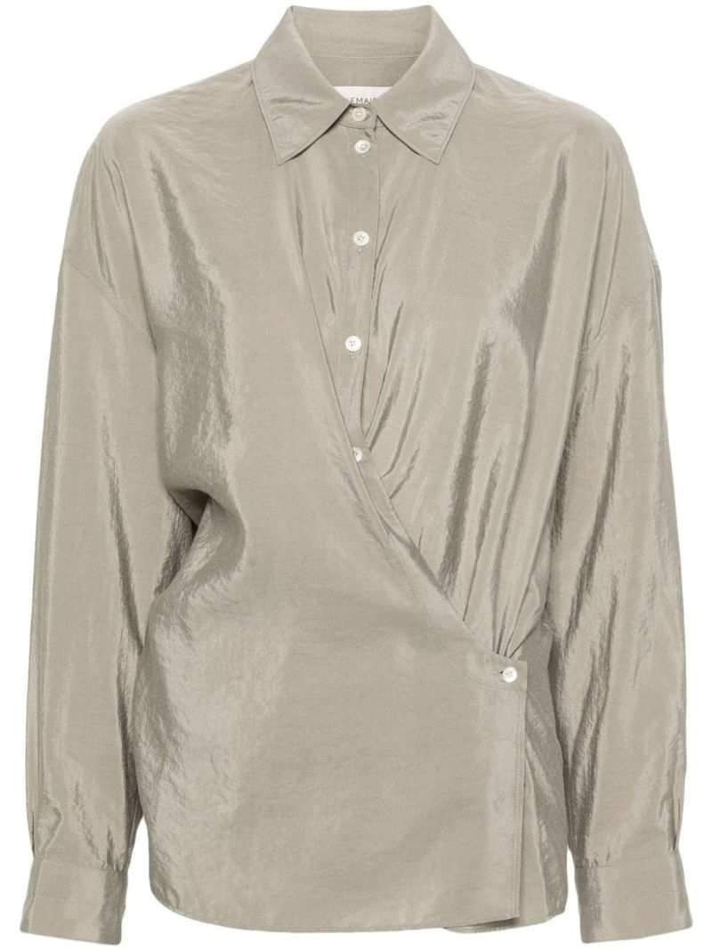 Grey Twisted Silk Shirt