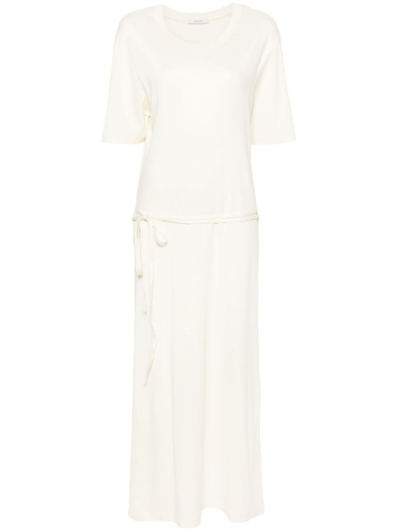 Neutral Belted T-shirt Dress