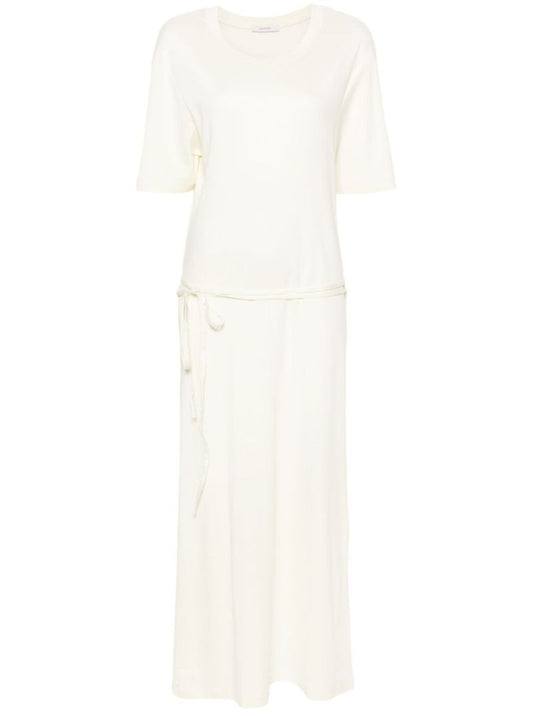 Neutral Belted T-shirt Dress