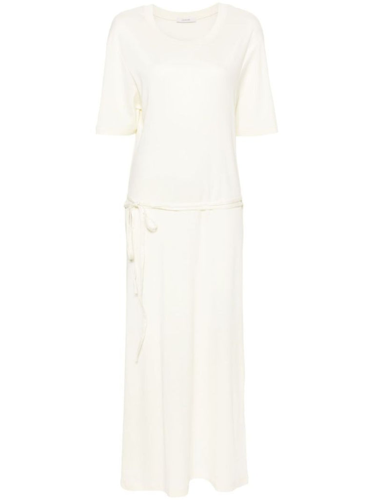 Neutral Belted T-shirt Dress