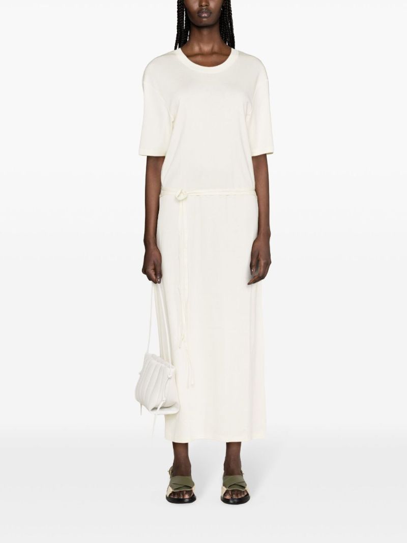 Neutral Belted T-shirt Dress