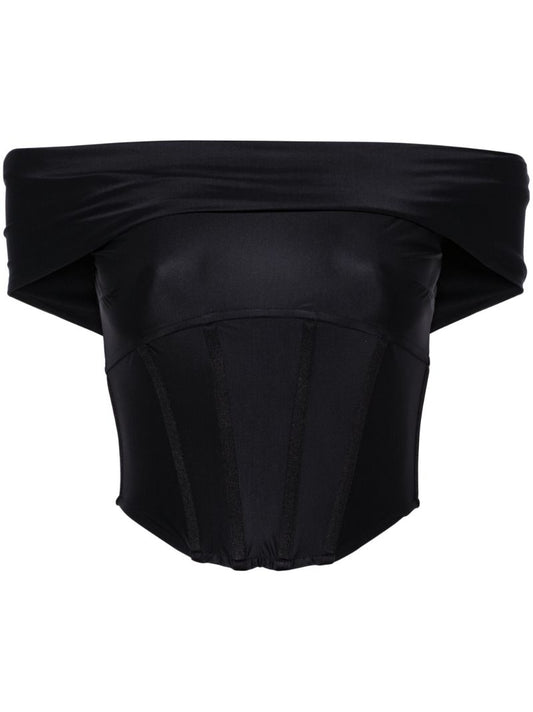 Black Elena Corset Blouse