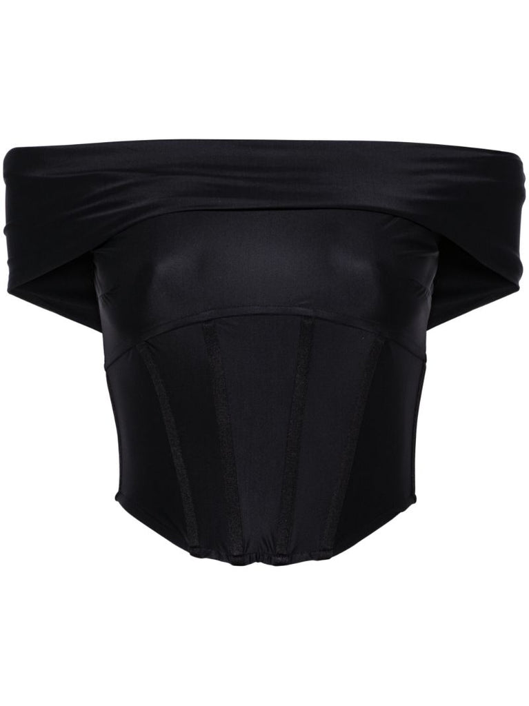 Black Elena Corset Blouse