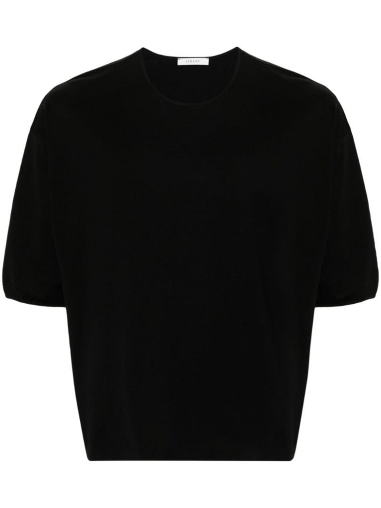 Black Drop Shoulder Cotton T-shirt