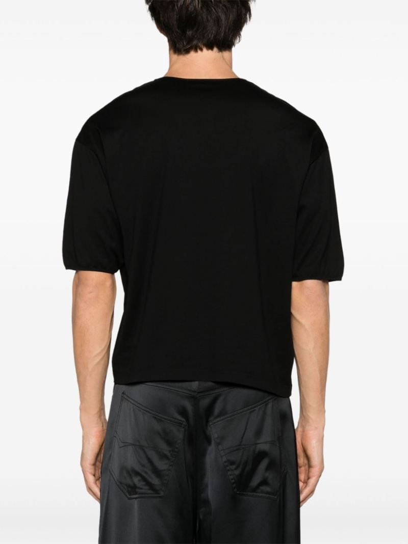 Black Drop Shoulder Cotton T-shirt
