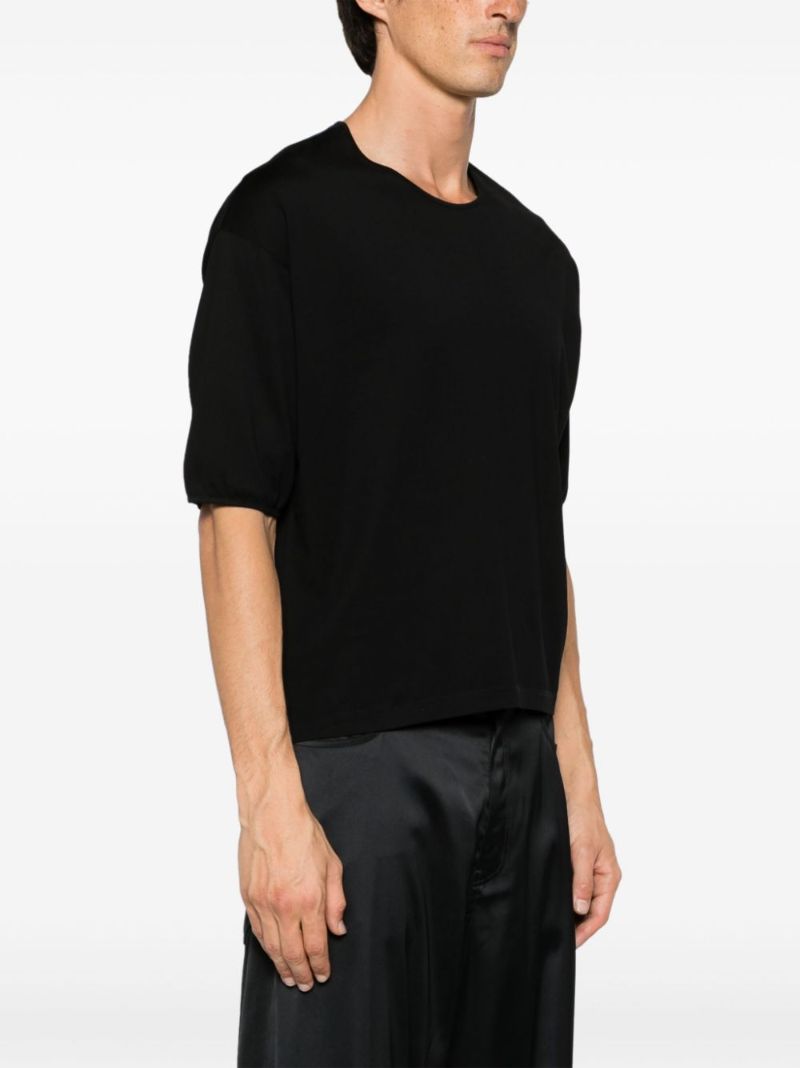 Black Drop Shoulder Cotton T-shirt